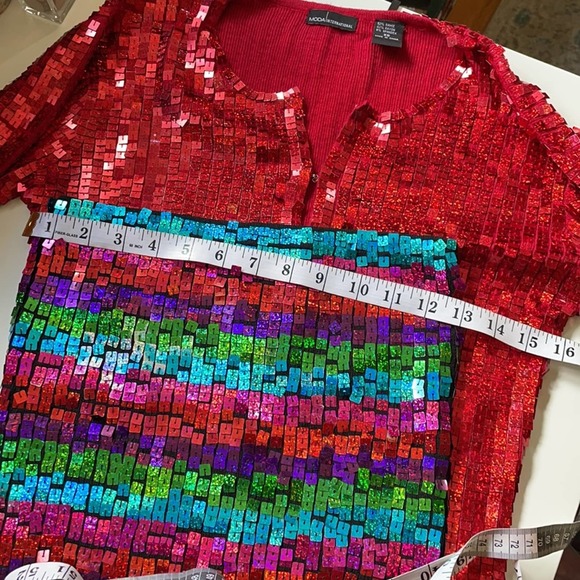 3 PIECE SET Moda International Vintage Y2K Sequin Tube Top & Cardigans XS - Picture 12 of 13
